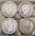 (4) Barber Quarters ~ $1 Face Value