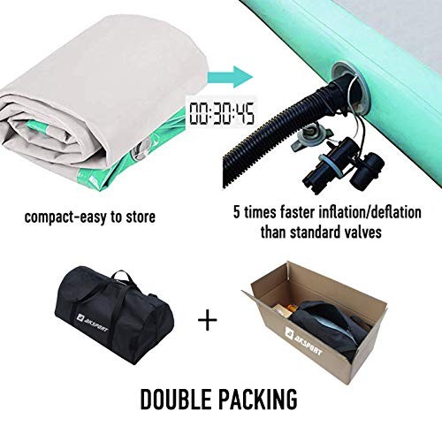  Gymnastics Air Mat Tumble Track Tumbling Mat 10ftx3.3ftx4inch Mint Green