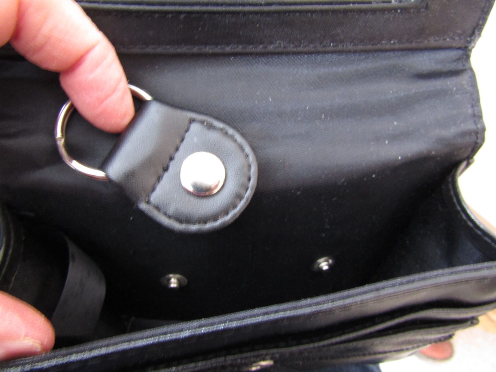 Leather Black Patchwork Small Crossbody Organizer… - image 6