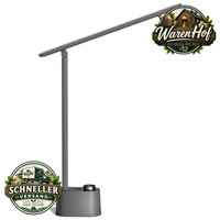 Schreibtischlampe LED Faltbar Stufenlos Dimmbar Grau Tischlampe BüRo Zuhause