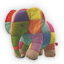 Colorful Elephant Plush Shaped Pillow, Cute Safari Decor