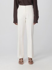 Valentino Italy Women's Ivory Wool Mid-Rise Front Pressed Crease Pants Size 38