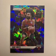 2024-25 Prizm #70 Coby White Prizm Blue Ice 010/125 Bulls