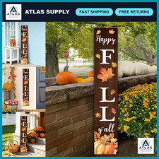 Hello Fall Welcome Sign for Front Porch - 47" 7.8" Rustic Thanksgiving Decor