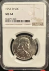1957 D Franklin 50c Silver Half Dollar NGC MS64