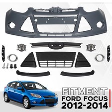 Front Bumper Cover Assembly Kit Wfog Light Cover For 2012-2014 Ford Focus Front Bumper Cover Assembly Kit Wfog Light Cover For 2012-2014 Ford Focus