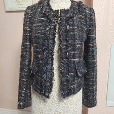 Flawless Stile Benetton Fringe multicolor jacket Blazer 44 12 14 L