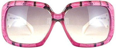 Ete Croisette Flamingo Pink/Black 57-16-125 Square Plastic Sunglasses Rx Ready