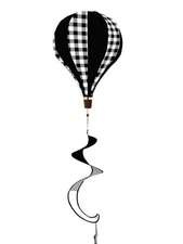 Briarwood Lane Black and White Check Deluxe Burlap Hot Air Balloon Spinner