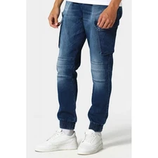 Police 0404 Ware Stretch Cargo Tapered Fit Cuffed Pants