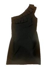 Trina Turk One Shoulder Dress Size 4 Little Black Dress NEW! Casa Mexico La Cruz