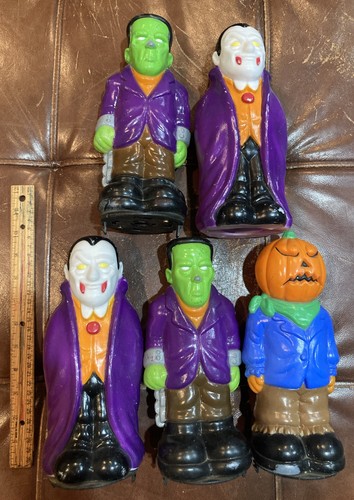 5 Halloween VTG Empire Blow Molds Vampire Frankenstein Pumpkin Man Lot 1998