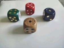 Lot of 4 Jumbo Wooden Dice with Round Edges