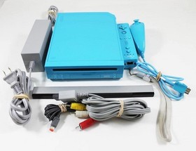 Nintendo Wii Teal Blue System Bundle - Latest Edition - Discounted