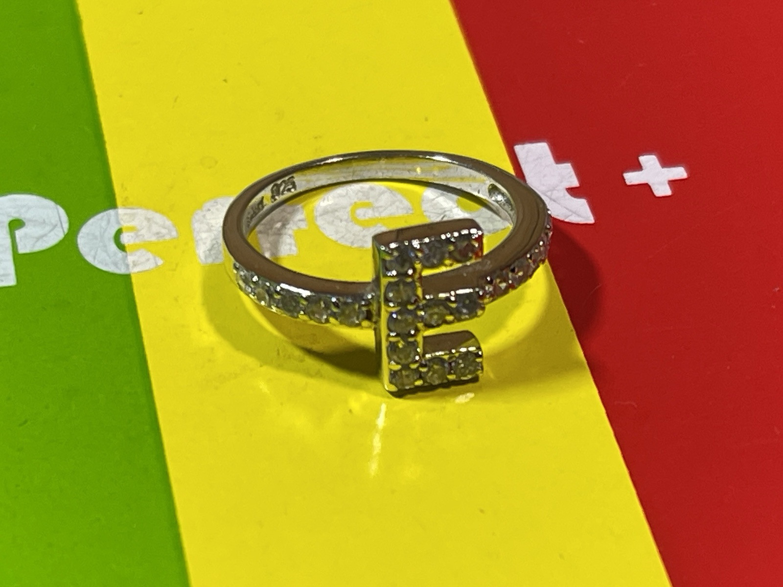 Sterling Silver 925 Initial “E” Ring Size 5.75 Wi… - image 11