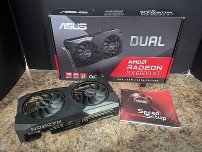 ASUS Dual Radeon RX 6600 XT OC 8GB GDDR6 Graphics Card Tested Working w/ Box
