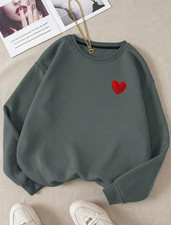 Heart Love Embroidered Valentines Sweater Hoodies Gift for Hen Stag Do Jumper
