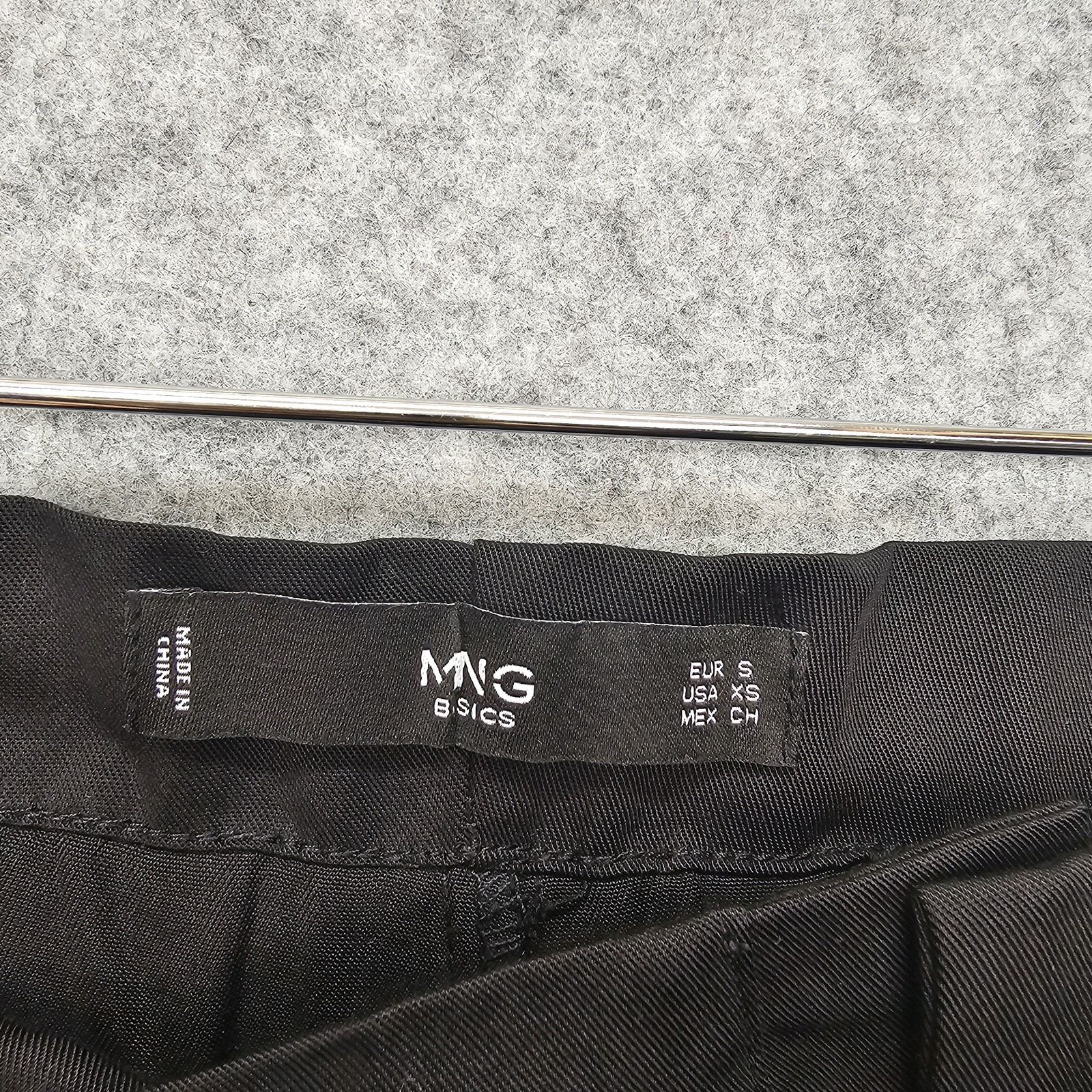 MANGO Basics Pants Womens Medium Black Paperbag Tie Waist Cropped Travel 32x26 thumbnail 3