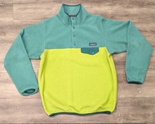 Patagonia Synchilla Women s 1/4 Snap Fleece Pullover Size Large Teal Green