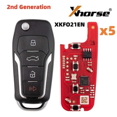 5x XHORSE XKFO21EN 2nd Generation XK Series Smart Key for Ford Wire Remote Key