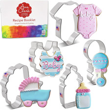 Ann Clark Baby Shower Cookie Cutters Set of 5, Made in USA