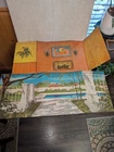 4- Vtg.  Barbie Doll Go Together Scenic CARDBOARD BACKDROP Backgrounds Rare