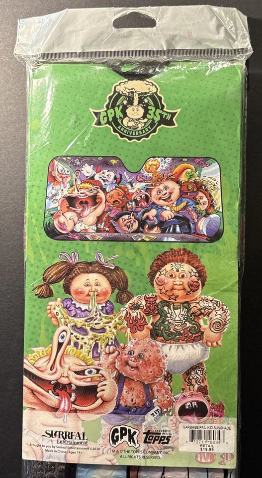 NEW GARBAGE PAIL KIDS 35TH ANNIVERSARY CARSHADE SUN VISOR 58" X 27.5” TOPPS CO. - Image 4 of 4