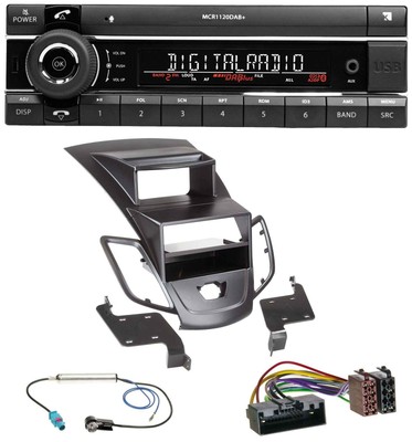 Kienzle Bluetooth MP3 USB DAB Autoradio für Ford Fiesta 10-17 Display schwarz