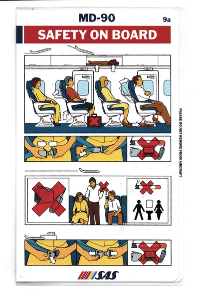 Safety card SAS MD-90 9a - Photo 1/1