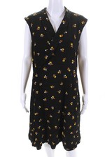 Of Mercer Womens Black Floral Allen Dress Black Size 12 12726735