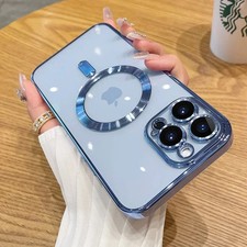 Luxury Magnetic MagSafe Case iPhone 17 16 15 Pro Max Cover Lens Protector