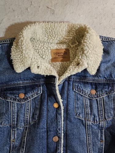 Vintage Y2K Levi Strauss Classic Sherpa Lined Denim Trucker Jacket Mens Size XXL - Picture 2 of 10