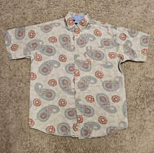 Vtg Haggar Mens Paisley Button Down Short Sleeve Shirt Pocket Sz M USA Made