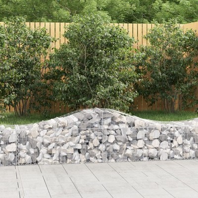 Gabione Hochbogen Steinkorb Steingabionen Gabionen Verzinktes Eisen vidaXL