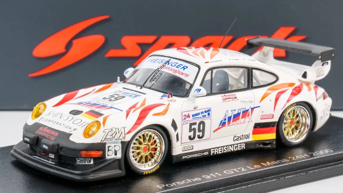 APYCARS Porsche GT3 1/18 24 HEURES le mans 2000 TRES RARE NO BBR SPARK