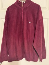 Nike Vintage Zip up Fleece XXL Burgundy Made In USA