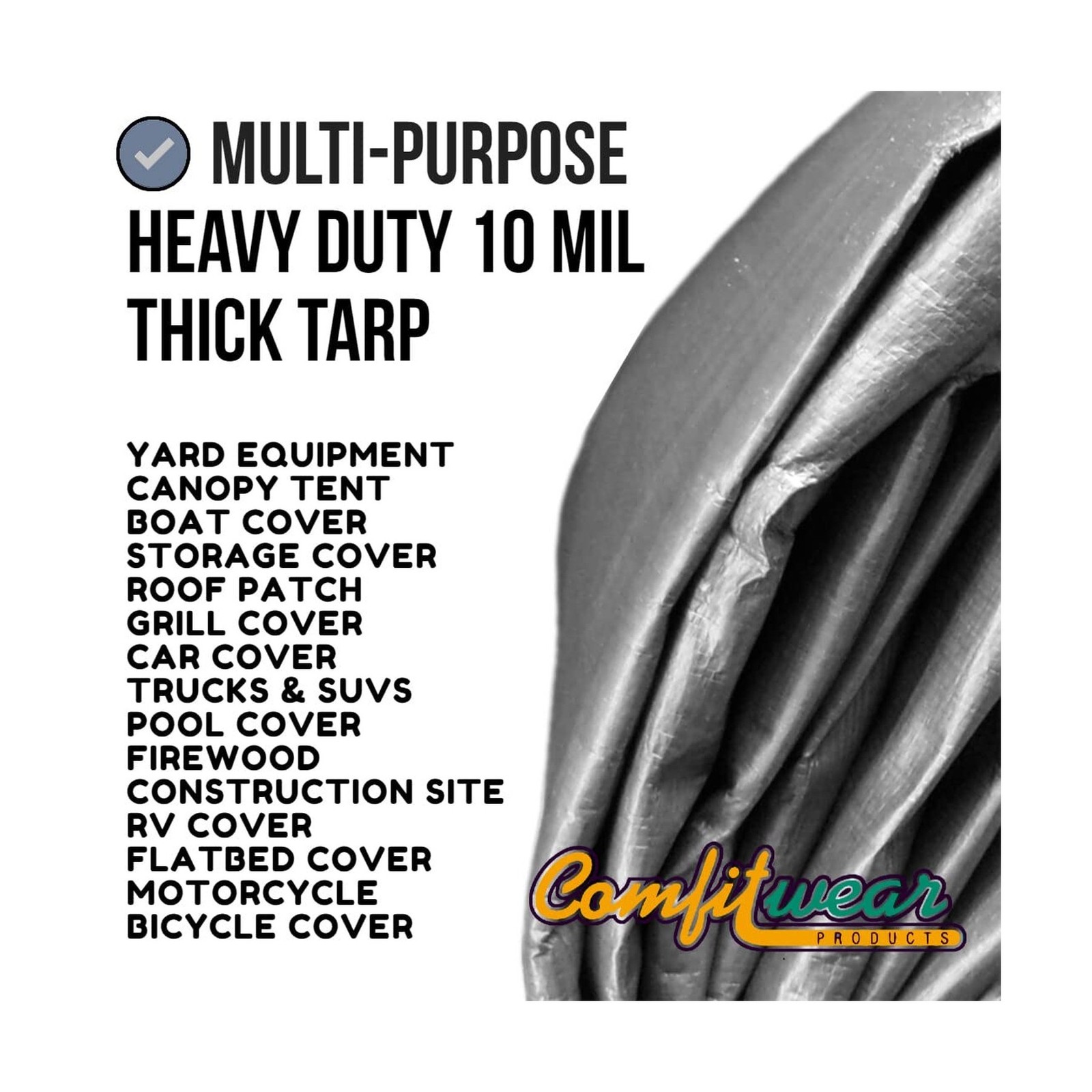 Super Heavy Duty Tarp Cover Reinforced Grommet Multi-Purpose Pool Cover Boat ...