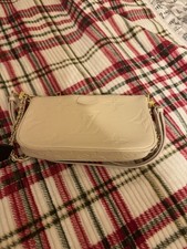 Louis Vuitton Cream Monogram Embossed Logo Shoulder Bag with Chain Strap