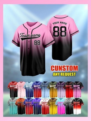 Custom Gradient Baseball Jersey, Personalized Team Uniform Gradient Two-Tone 