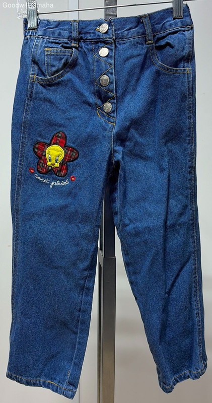 Vintage 1997 Looney Tunes Kids Youth Girl Size 6 Tweety Bird Jeans