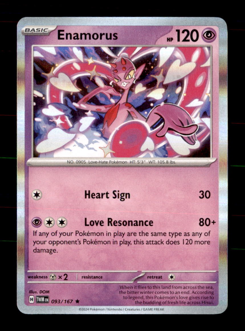 Enamorus 093/167 Rare Twilight Masquerade Pokemon Holo Near Mint