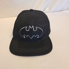 Batman Logo Black Snapback Baseball Cap DC Comics Six Flags