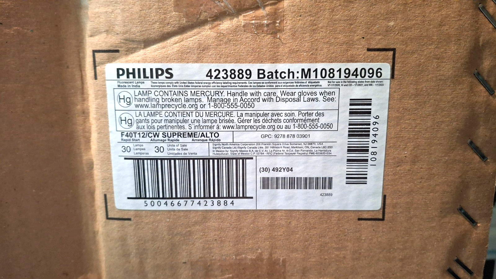30 PHILIPS F40T12/CW SUPREME ALTO 40w T12 423889 4ft FLUORESCENT TUBE SHIPS FREE