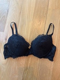 La Perla Bra Black Luxury Stretch Leavers Lace Size 36B
