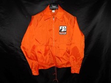 Vintage 70s Swingster S Orange Jacket Mariner Outboards Fishing Boat Windbreaker