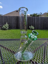 Tubo de agua vaso de vidrio - Phoenix - 10" pulgadas - 14,4 mm - verde v2