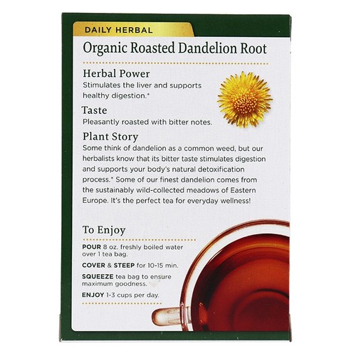 Traditional Medicinals Organic Roasted Dandelion Root Herbal Tea, 16 Tea Bags - 第 3/3 張圖片