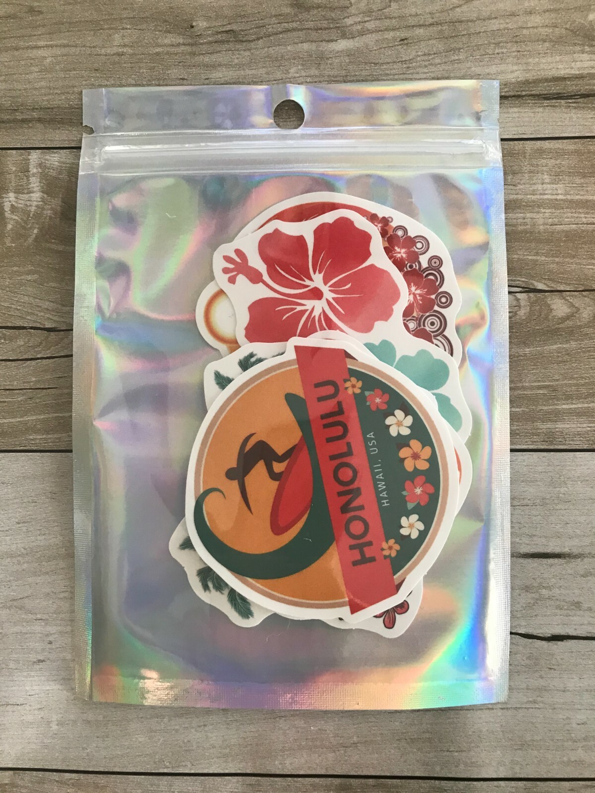 Lot Of 5 Honolulu Hawaii Stickers For Laptop Decor Water Bottle Scrapbook Diary 