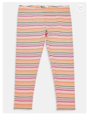 Epic Threads Girls Stripe Leggings Coral Topaz NWT