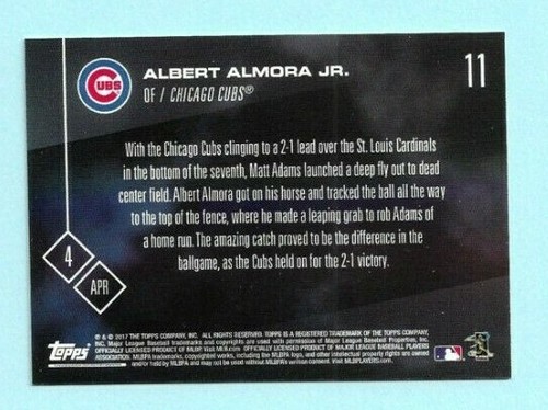 2017 Topps NOW 11 Albert Almora Jr. ONLY 473 Printed RARE SP - Picture 2 of 2